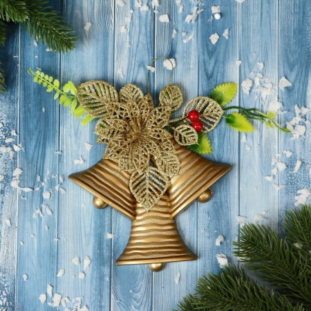 Decoration New Year's "Triple bell" of the wave, 17x20 cm, gold