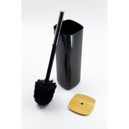 Joy Home toilet, plastic, black with bamboo-3