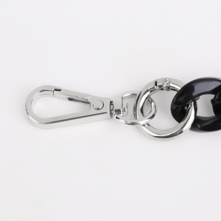 A chain for a bag, plastic, with carbines, 23 × 17 mm, 68 cm, black/silver color-1