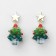 New Year! Earrings "New Year" Christmas trees, colored in gold