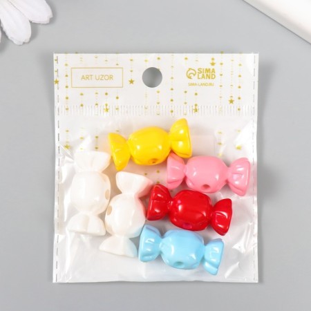 Busina for creativity plastic "candy" bright colors mix 1.5x3.1x1.5 cm-3