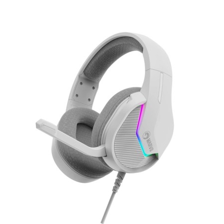 Marvo H8618 WH headphones, game, full -size, microphone, USB, 2 m, RGB, gray-1