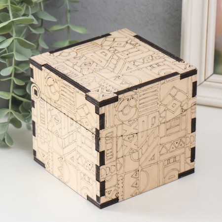 Casket-Cub for painting "Egypt" 10.7x10.7x10.7 cm, plywood 6mm