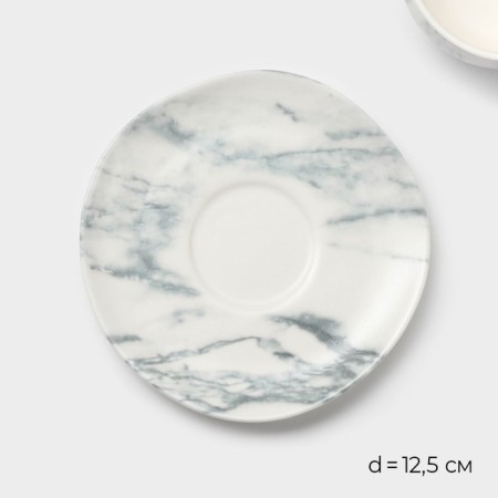 Набор чайный фарфоровый Magistro Real Marble, 4 предмета: 2 чашки 150 мл, 2 блюдца d=12,5 см-2