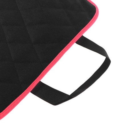Kittens in the front seat, velor, size 35 x 130 cm, black with red edging-11