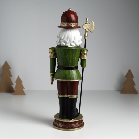 Souvenir Polystone "Nutcracker-Korol in a green uniform, with halberda" 11x11.3x32.5 cm-3