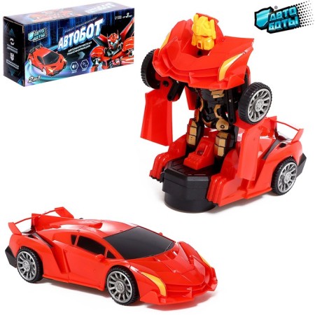 Supercar's robot toy, transforms, lighting effects, Russian voice acting, works from batteries