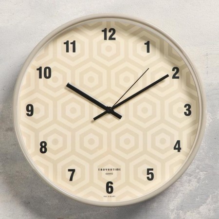 Wall clock, series: classic, "hexagons", smooth move, d-30.5 cm