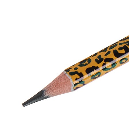 Chernographic pencil 3 mm Artgraphix. Fun "Leopard", NV, three -sided, plastic case-1