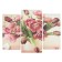 Carty clock is wall-mounted, modular "flowers in a vase", silent, 60 x 80 cm, triptych