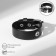 Bracelet Leather "Hardcore" strap, black color in silver
