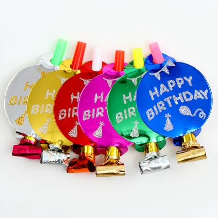 Carnival tongue "Happy Birthday", set of 6 pcs., Mix color