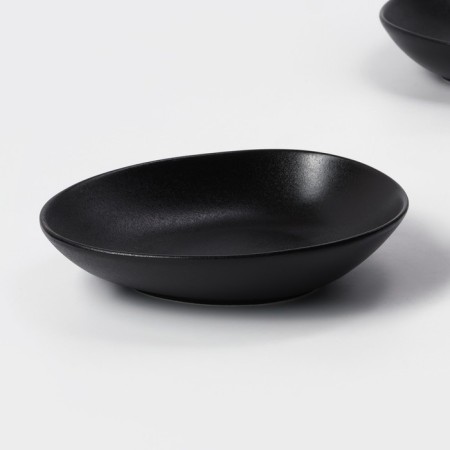 A set of porcelain plates Magistro Carbon, 21 × 18.5 cm, 2 pcs, black color-3