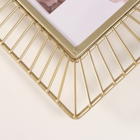 Photo frame metal in 1 photo 10x15 cm "Sun" gold 18x23.7 cm-2