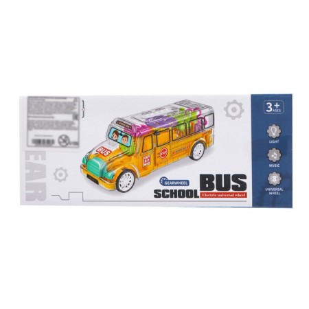 The bus "gears", light and sound, works from batteries, blue color-5