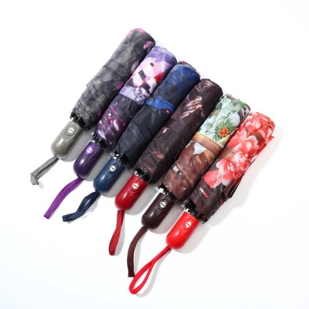 Automatic umbrella "Olivia", Eponge, 3 additions, 8 spokes, r = 47 cm, color mix-3