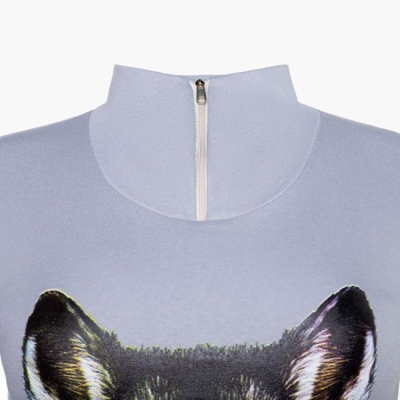 Women's thermal underwear (jumper, leggings) print wolf, light gray color, size 42-9