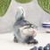 Souvenir "cat", sedentary, striped dark, gzhel