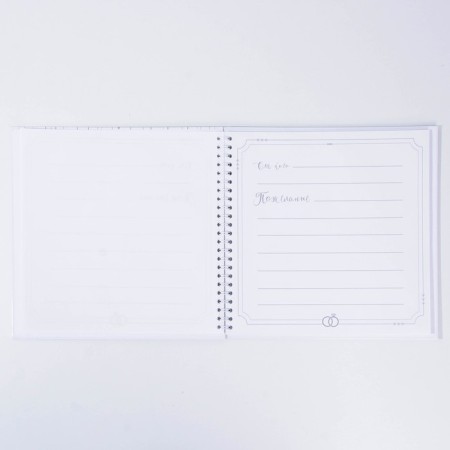 A book of wishes for a wedding with a pen "White with crystals."-4