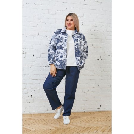Women's jacket, size 70, blue-white color-5