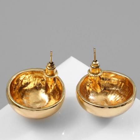 Earrings Metal "Atmosphere", Circle, Sphere, Color Gold-2