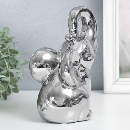 Souvenir ceramics "Elephant" silver 20x12x9 cm-2