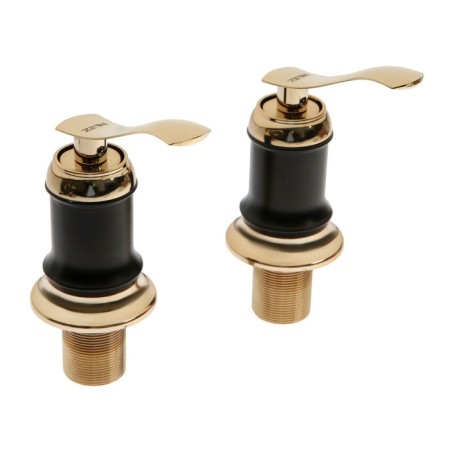 Mixer aboard the Zein NB-7 bath, for four holes, a set, retro, black/gold-6