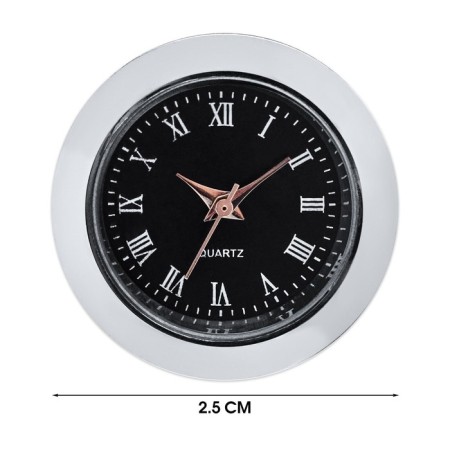Quartz clock, D-2.5 cm, LQ377A, discrete move, black