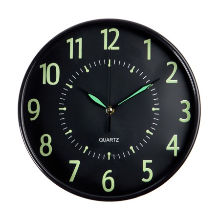 Watch Wall Interior "Green Eye", fluorescent, silent, 30 x 30 cm, aa