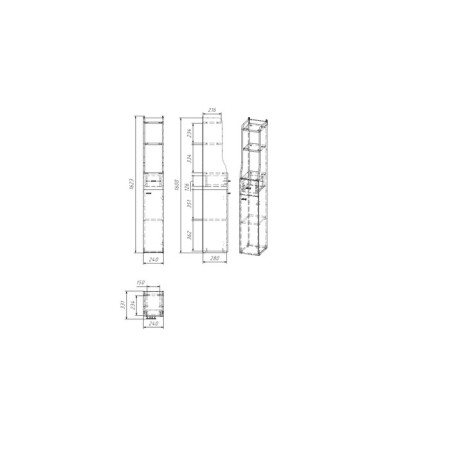 Foam for bathroom rooms "Vega 2401" White, 24 x 30 x 160 cm-8