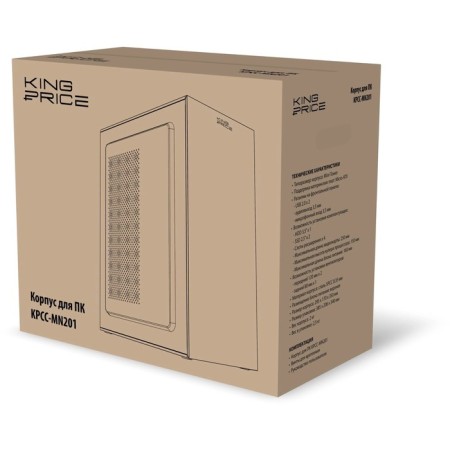 Corps KingPrice KPCC-Mn201 Black without PSU MATX 1x80mm 2x120mm 2xusb2.0 Audio-6