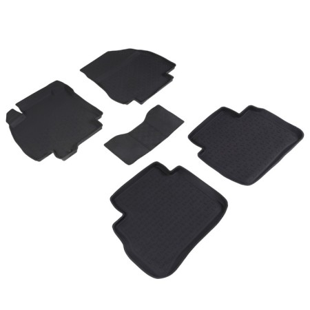Rubber rugs with a high side for Nissan Tiida, 2007-2015
