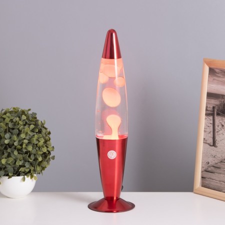 Lava-lamp "Rocket" 1x30W E14-R39 (wax) red 11x11x41cm-1