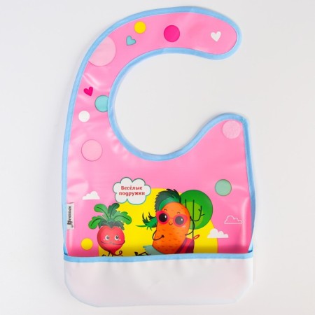 Bibslate for feeding "Funny Girlfriends" Swimmer in Velcro, with a pocket-2