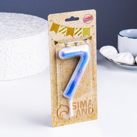 Candle in the cake on the spray "Zvezdopad", number 7, 9 cm, giant-1