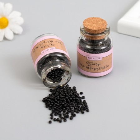 12/0 round beads in the bottle "Black Night" 2x20 g set 2 pcs
