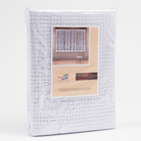 Tulle on the kitchen with a curtain tape, 155x220 cm, white color, 100% polyester-5