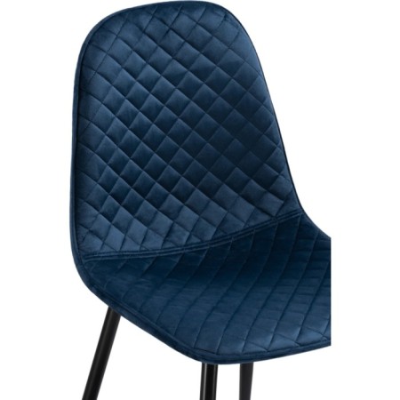 Capri Metal/Velvet, Black/Blue 45x51x86 cm stool-4