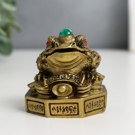 NECK Polystone Bronze "Zhaba on Ba-Gua" 5.8x5.8x6.6 cm-1