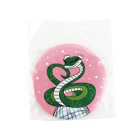 Pocket mirror "Green snake", diam. 7 cm-5