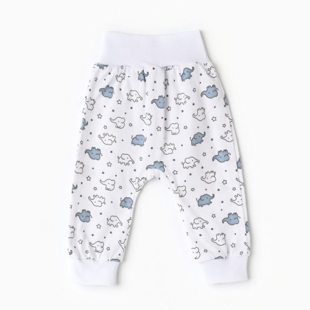 Children's sliders "Antoshka", white color/elephants, height 62-3