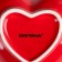 Ceramic Daramic Saladnik "Heart", 130 ml, 12.5 × 11.5 cm, red color