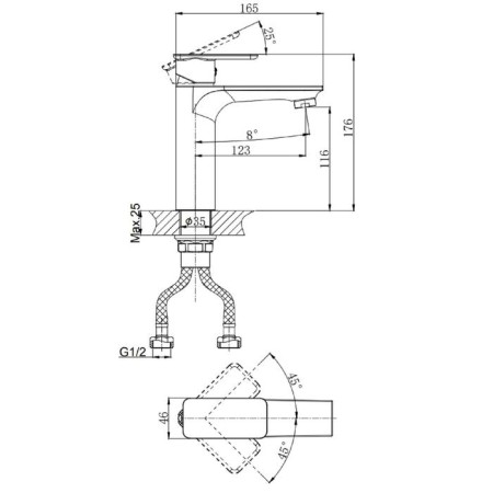 Rush Bruny Br4335-12 sink mixer, single-leaf, chrome-1