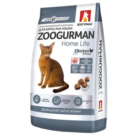 Dry food Zoogurman Home Life for cats, chicken, 1.5 kg