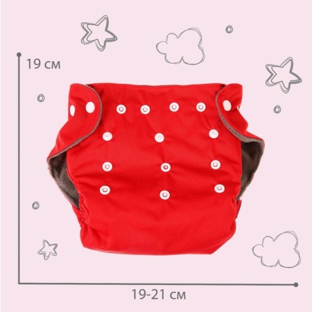 Panties-scammer, reusable, carbon-bamboo fabric, red color, from 0-36 months.-3