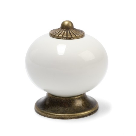 Pen button Dome Ceramics 003, ceramic, white