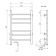 Electric towel Domoterm 109-6, 400x600 mm, left, white matte