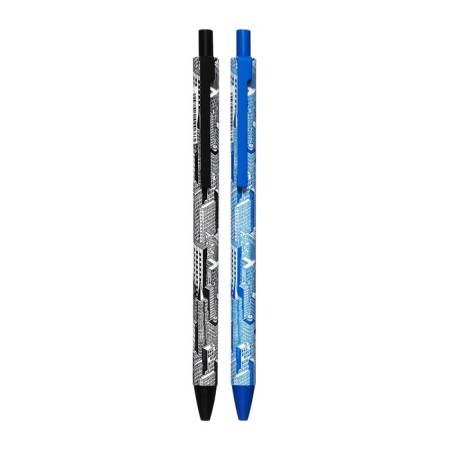 Automatic ballpoint handle 0.5 mm, vinson, blue oil, software, barcode for pcs, mix