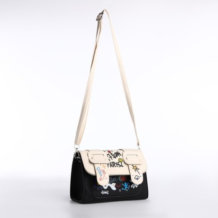 Bag Women's Messoriner, black color with white 18.5*13*8 cm-1