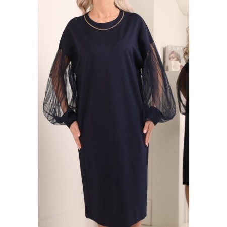 Women's dress, size 46, blue color-10